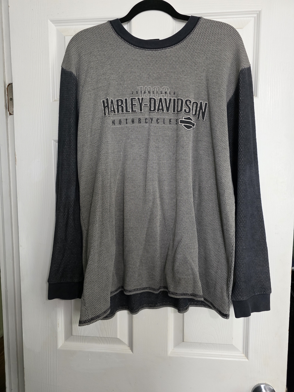 Harley-Davidson Dual-Tone Gray Long Sleeve Logo Tee